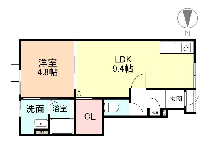 グランスイート大町(1LDK/1階)の間取り写真