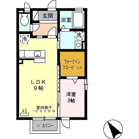 カーサリベルテ(1LDK/2階)の間取り写真