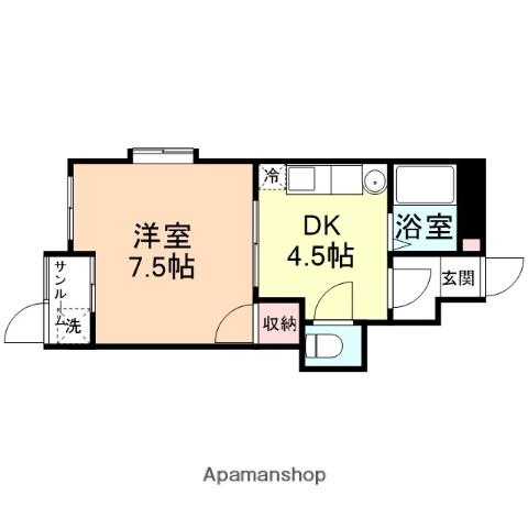 五福HILLS一番館(1DK/3階)の間取り写真