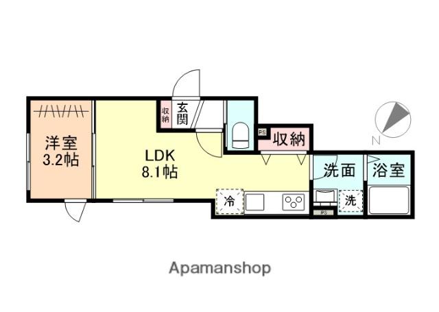BESTE LEBEN芝園(1LDK/1階)の間取り写真