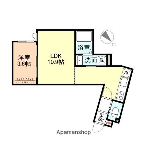 BESTE LEBEN芝園(1LDK/1階)の間取り写真