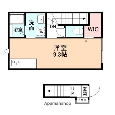 EDGEMOMENT富岡(ワンルーム/2階)の間取り写真