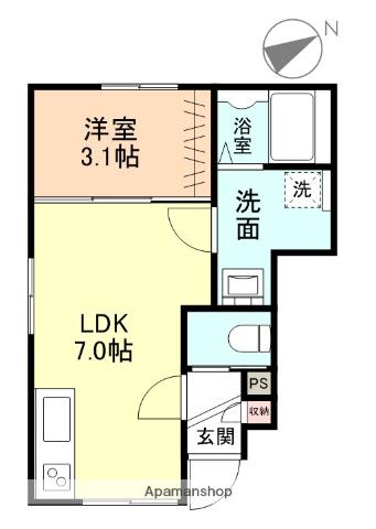 グレースセゾン(1DK/1階)の間取り写真