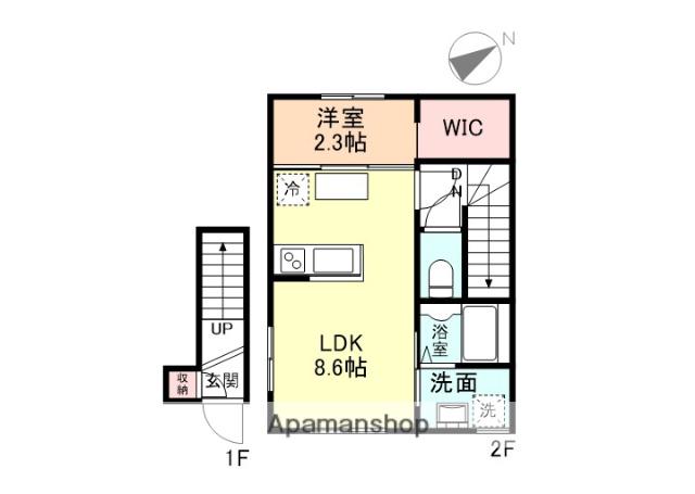 グレースセゾン(1LDK/2階)の間取り写真