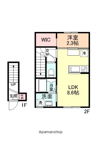 グレースセゾン(1LDK/2階)の間取り写真