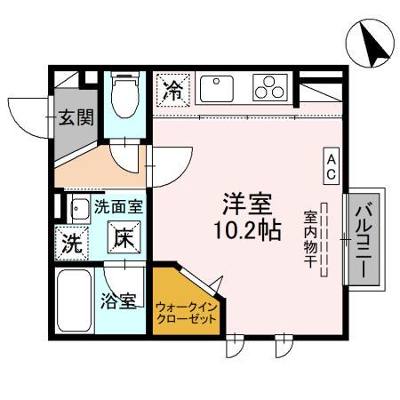 パチオーリ五福(ワンルーム/1階)の間取り写真