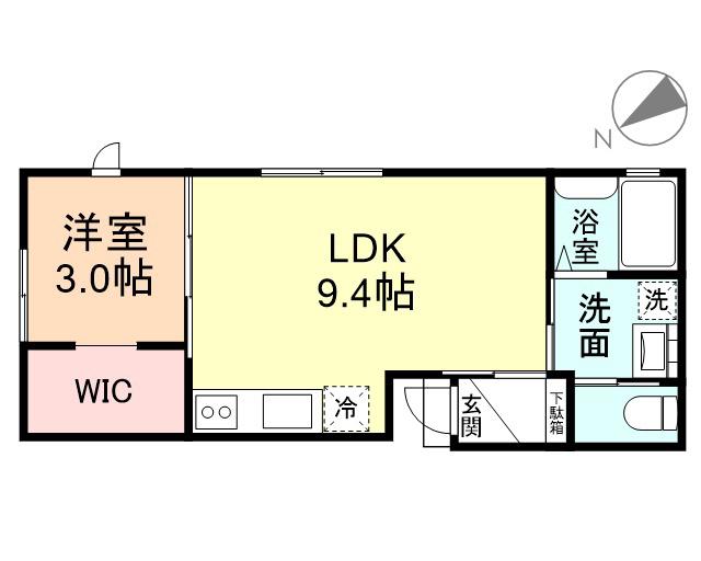 CHATONⅢ(1LDK/1階)の間取り写真