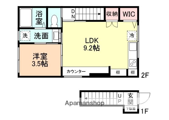 INTEGRAL NEO(1LDK/2階)の間取り写真