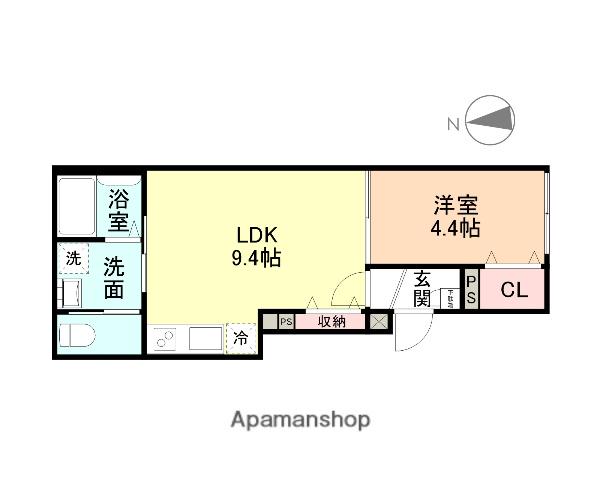 JEUNESSE(1LDK/1階)の間取り写真