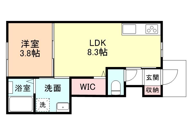 ENCIEL(1LDK/1階)の間取り写真