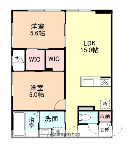 M&Y下冨居(2LDK/1階)の間取り写真