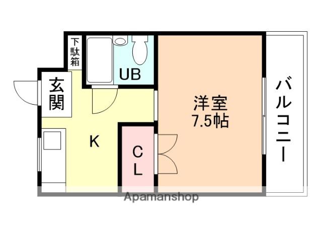 若林グリーンハイツ(1DK/1階)の間取り写真