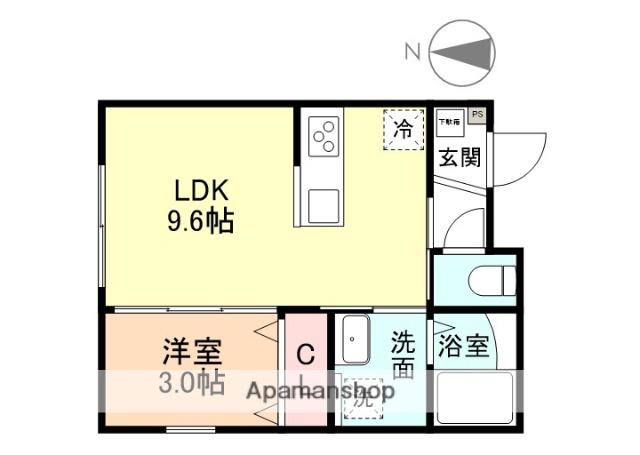 CHENAS LIN プレミアム(1LDK/2階)の間取り写真