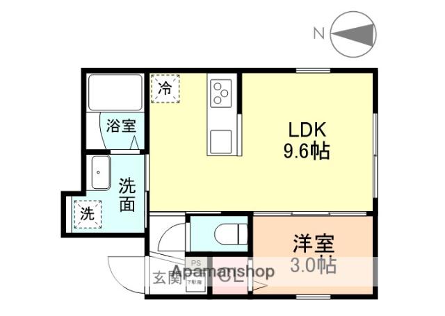 CHENAS LIN プレミアム(1LDK/2階)の間取り写真