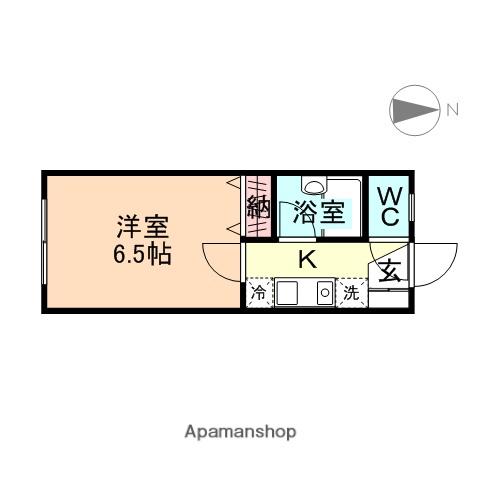ハイツ高原(1K/2階)の間取り写真