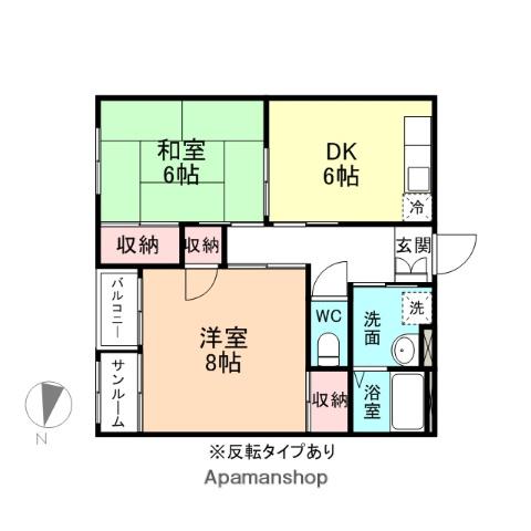 西武レインボープラザA(2DK/1階)の間取り写真
