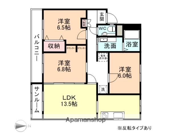 レフィナード東中野(3LDK/1階)の間取り写真