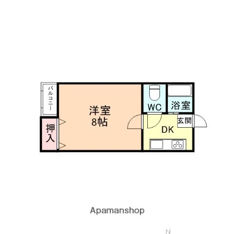 キャンティ(1K/2階)の間取り写真