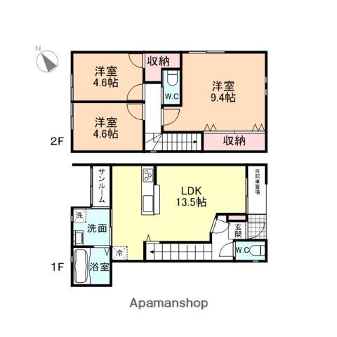 ナチュラルヴィレッジ弥生町(3LDK/1階)の間取り写真
