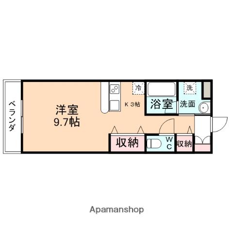 ヴィクトリア(ワンルーム/3階)の間取り写真