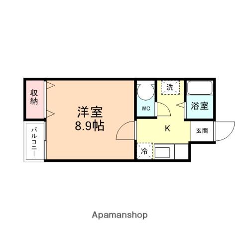ピーチハウス寺町(1K/1階)の間取り写真