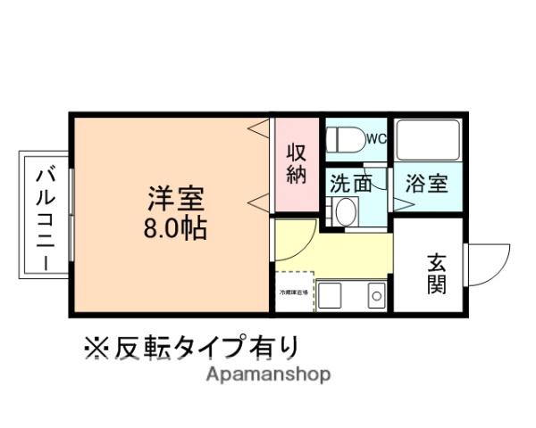 サンセジュールいみずの(1K/2階)の間取り写真