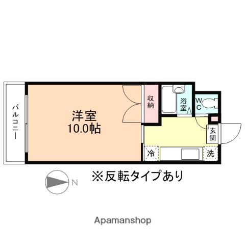 PLAZA磯部(1DK/2階)の間取り写真