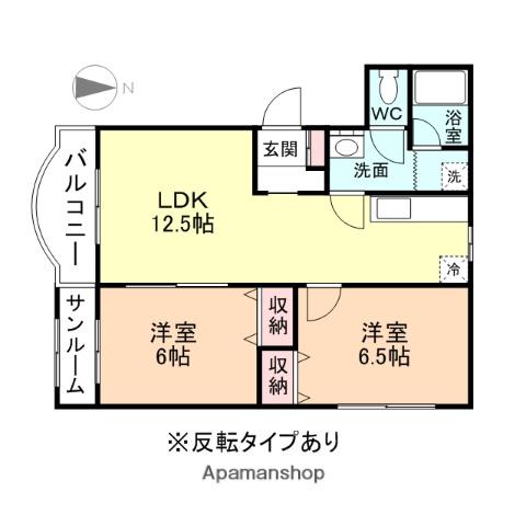 プチ・メゾンはやし(2LDK/1階)の間取り写真