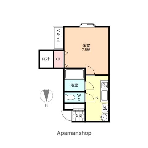 サントピア黒瀬(1K/2階)の間取り写真