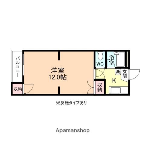 サニーハイツ富岡(1K/3階)の間取り写真