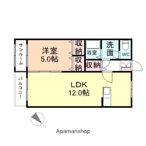 ドリーム8(1LDK/3階)の間取り写真