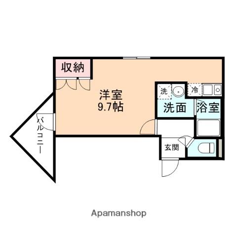 ビラビエナ(ワンルーム/3階)の間取り写真
