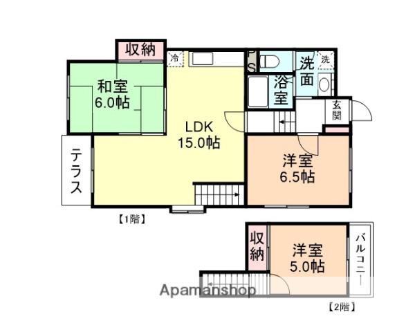 レジデンス徳田(3LDK/1階)の間取り写真