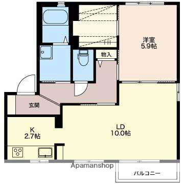 ブエノス池の端(1LDK/1階)の間取り写真