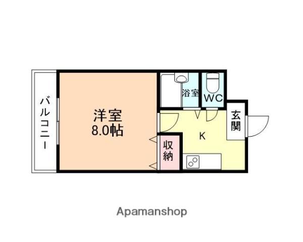 東太閤山モーニングハイツ21(1K/3階)の間取り写真