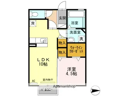 にゅうまごびれっじ(1LDK/2階)の間取り写真