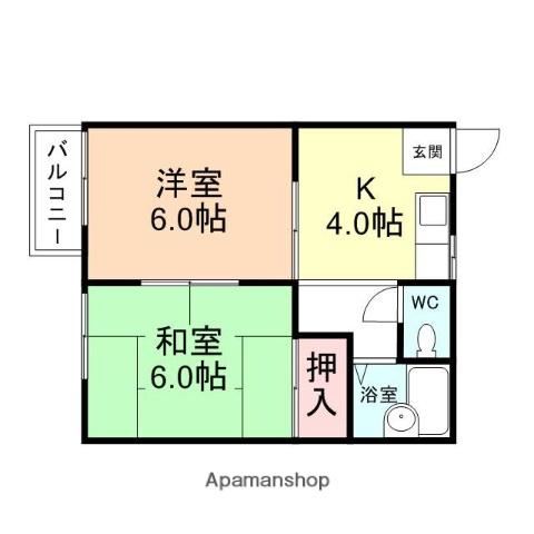 マミコーポ(2K/2階)の間取り写真