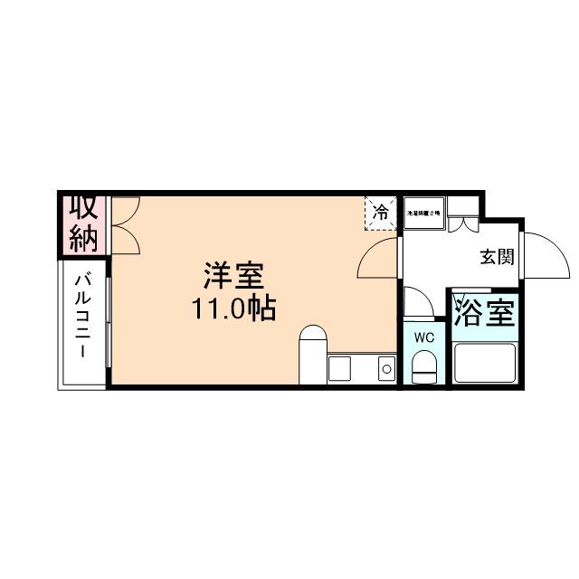 レクリオ上関(ワンルーム/1階)の間取り写真