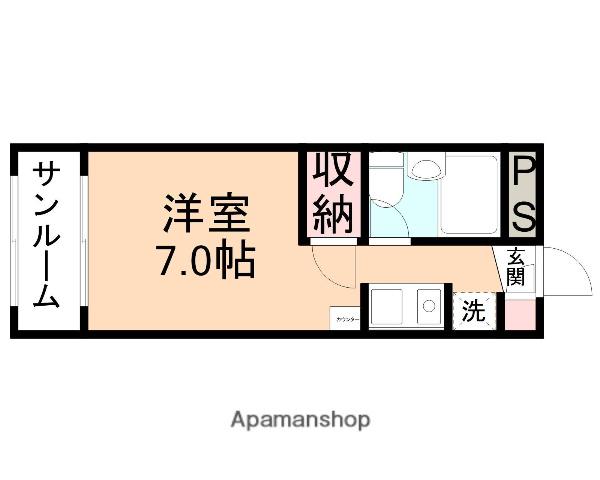 ヴィラ・ローザ戸出(ワンルーム/3階)の間取り写真