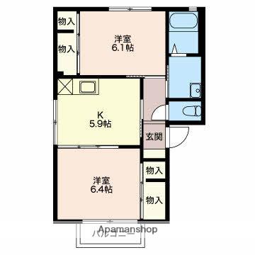 セブ97(2K/1階)の間取り写真