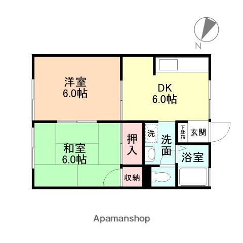 アーバンライフS(2DK/2階)の間取り写真