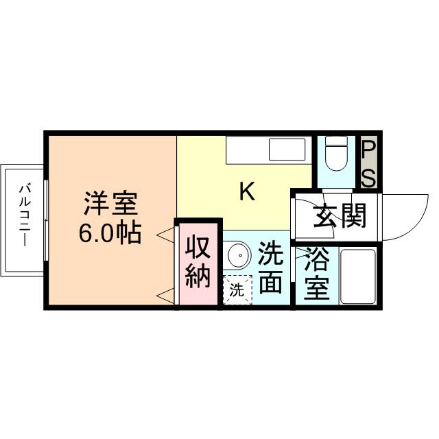 サンライトイン高岡6(1K/3階)の間取り写真