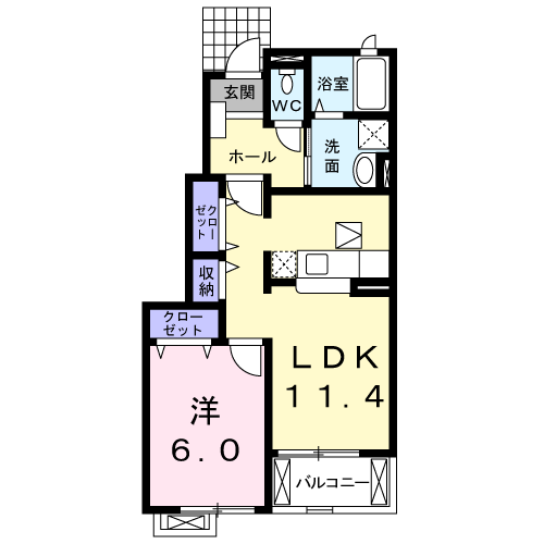 アルバⅢ(1LDK/1階)の間取り写真