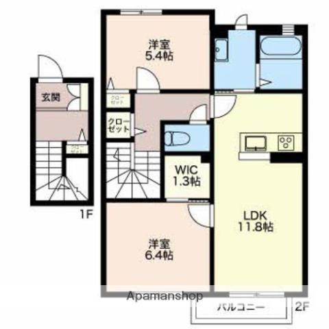 メゾン コンフォール(2LDK/2階)の間取り写真