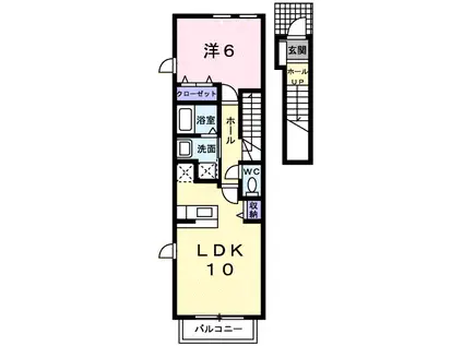 ブルーメ(1LDK/2階)の間取り写真