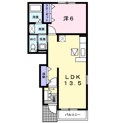 アルバⅠ(1LDK/1階)の間取り写真