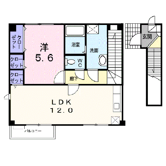 ガーデンハイツ(1LDK/2階)の間取り写真