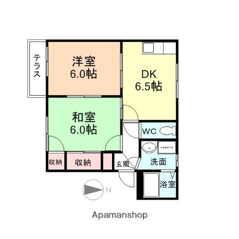フレグランス福野(2DK/2階)の間取り写真