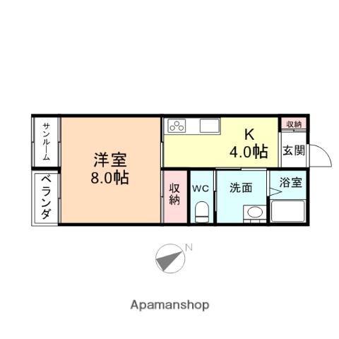 コーポ長谷(1K/1階)の間取り写真