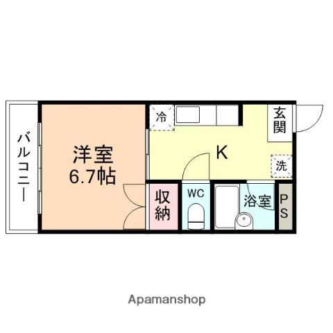コーポ雪舟(1K/1階)の間取り写真